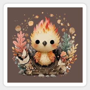 Baby Phoenix Rebirth - Mythical Fantasy Folk Art Sticker
